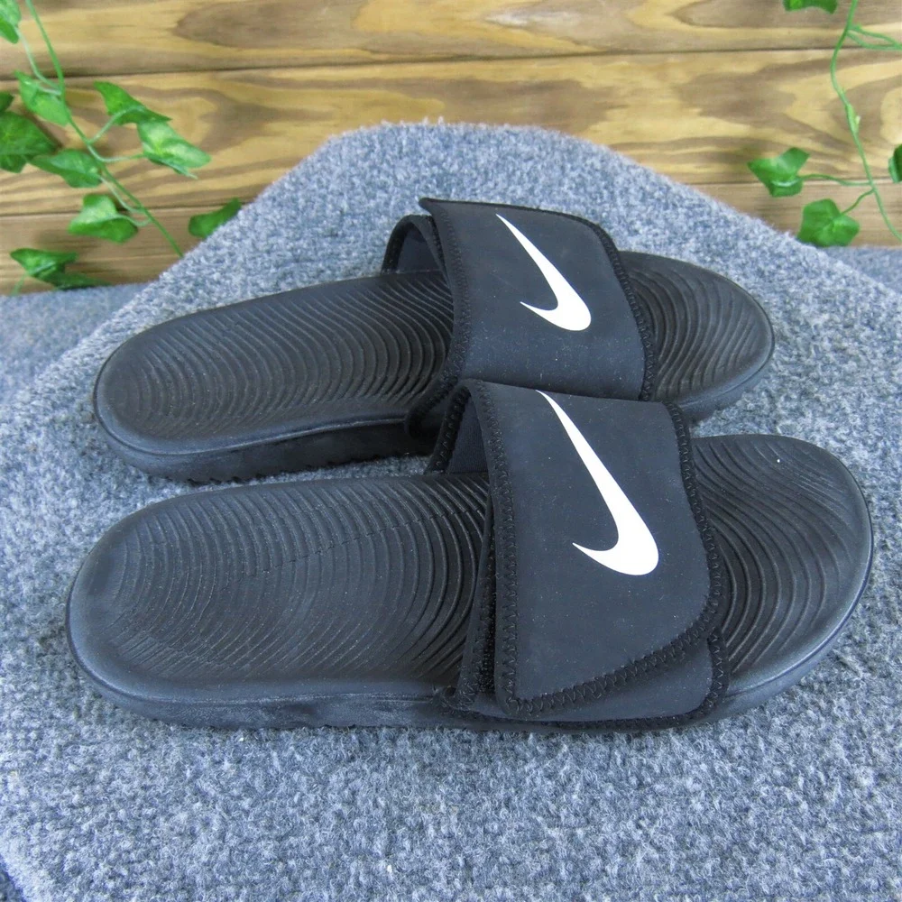 Nike Slide Girl Y 5 Medium Sandal Black Synthetic Hook‎ & Loop